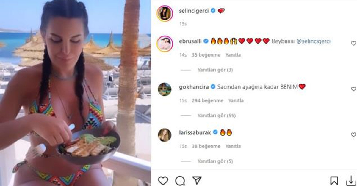 Selin Ciğerci bikinili paylaşım