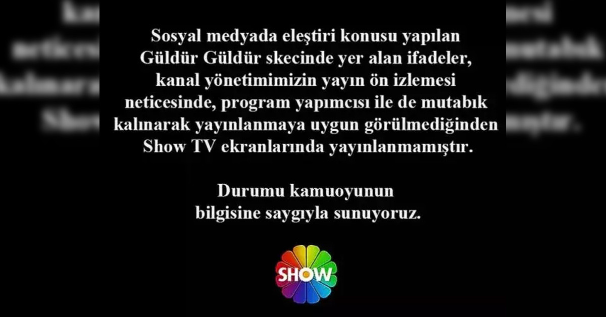 Show TV açıklama Show TV açıklama