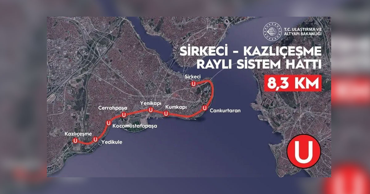 Sirkeci Kazlıçeşme açılış hattı Sirkeci Kazlıçeşme açılış hattı
