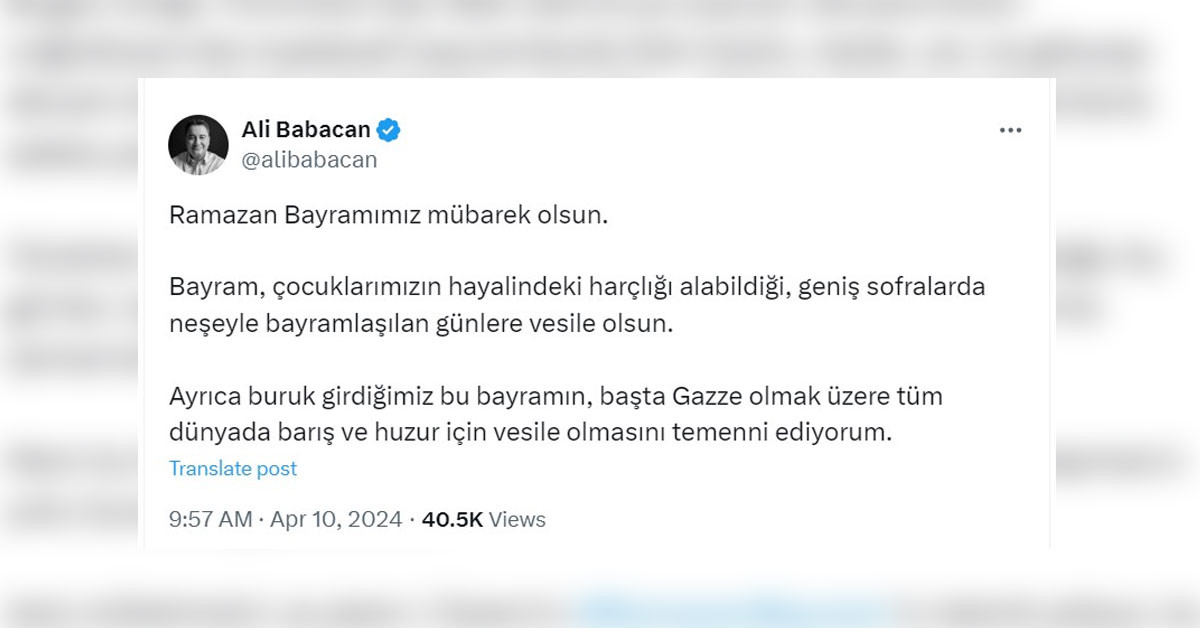 Siyasi liderlerin Ramazan Bayramı mesajı! Siyasi liderlerin Ramazan Bayramı mesajı!