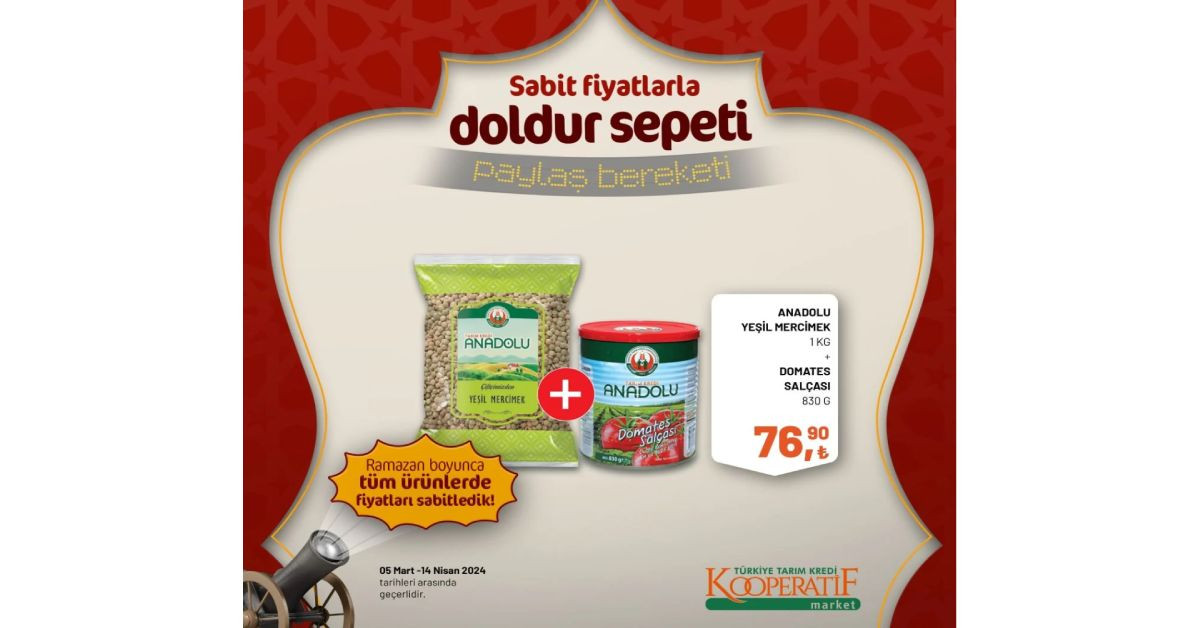 Tarım Kredi’den büyük indirim kampanyası: Ramazan bereketi o ürünlerde! 14 Nisan’a kadar sürecek