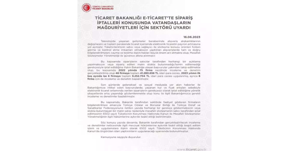 Ticaret Bakanlığı E Ticaret