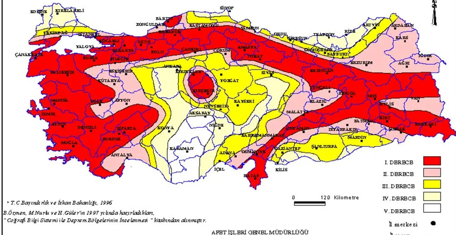 Türkiye deprem haritası