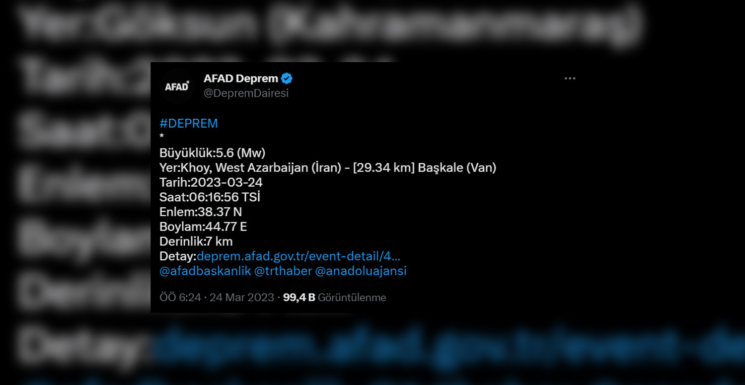 Türkiye-İran sınırında korkutan deprem
