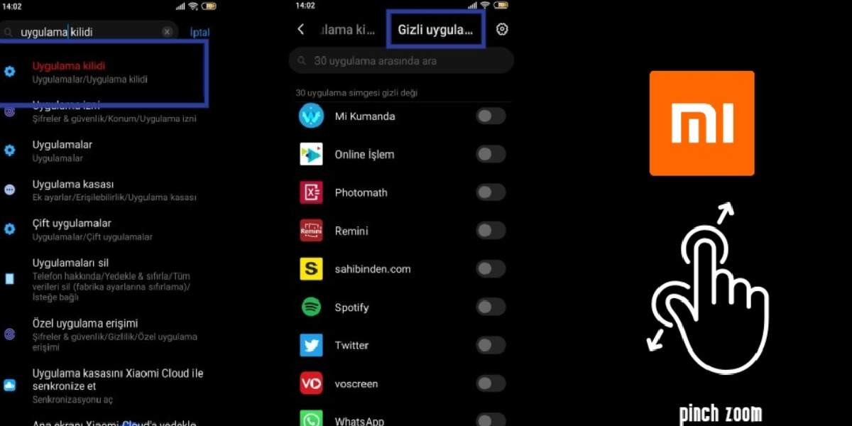 Xiaomi Uygulama Gizleme