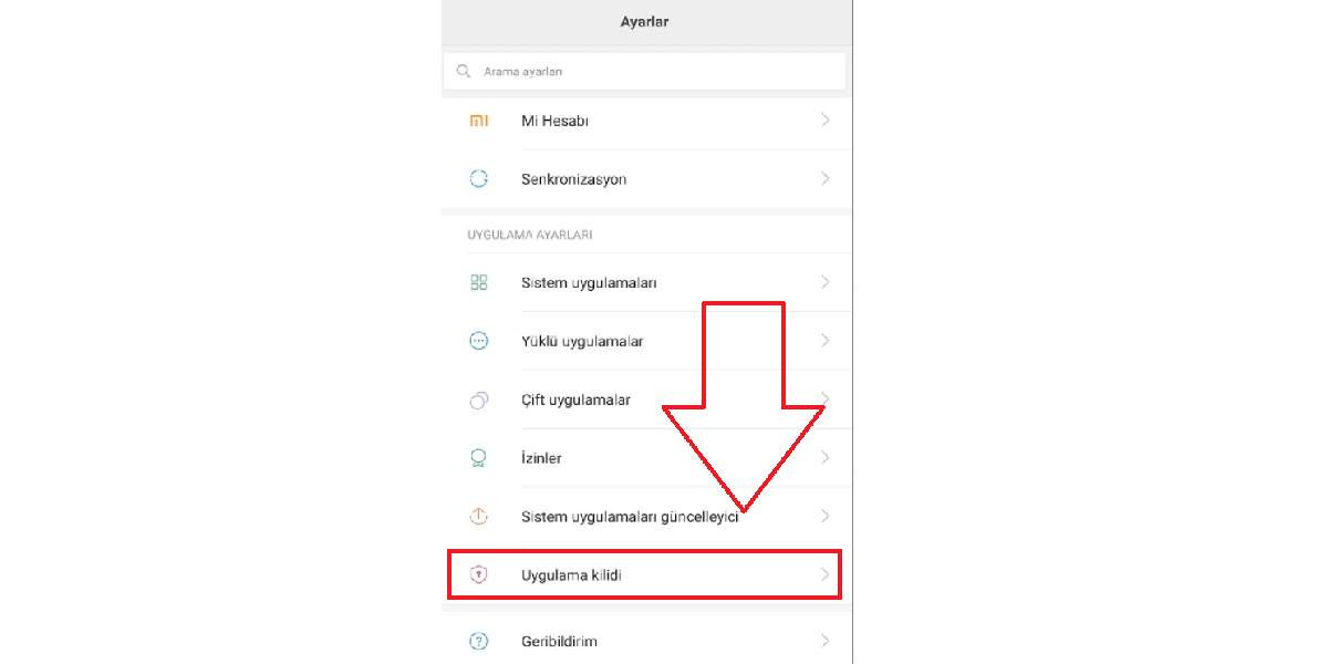 Xiaomi Uygulama Kilidi