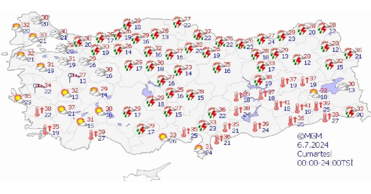 Yağmur ve kuvvetli rüzgar geliyor: Meteoroloji bölge bölge açıkladı (6 Temmuz 2024) Yağmur ve kuvvetli rüzgar geliyor: Meteoroloji bölge bölge açıkladı (6 Temmuz 2024)