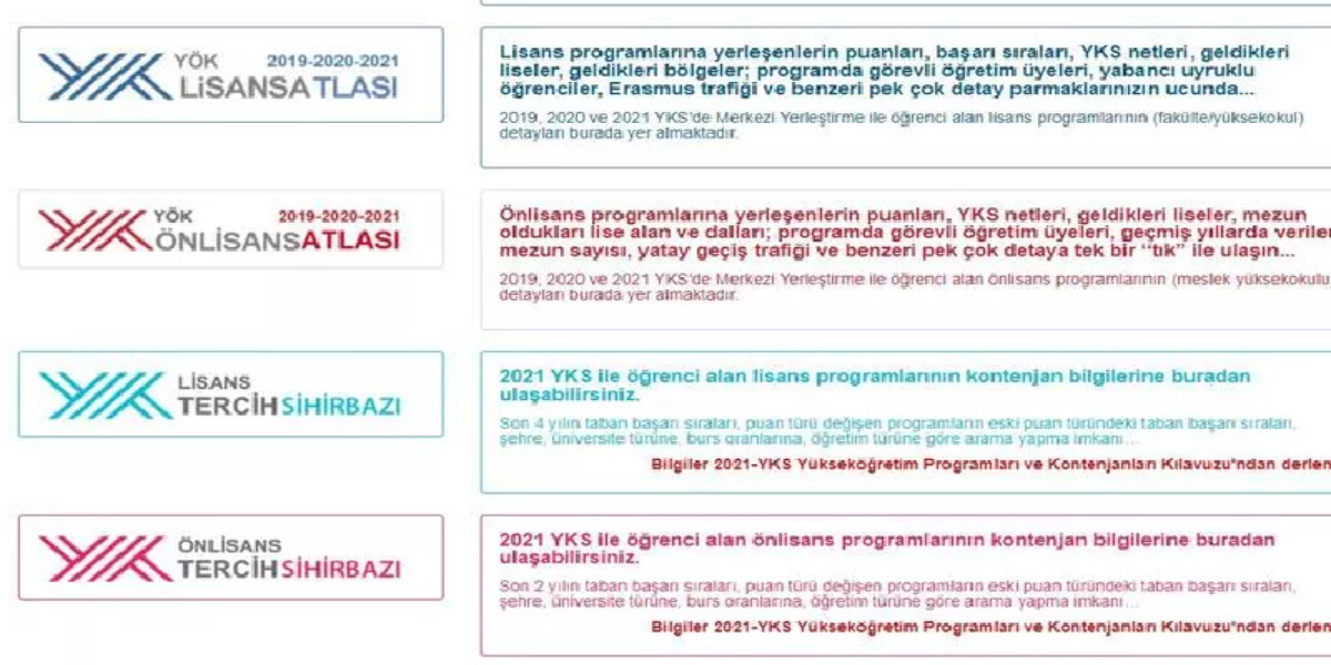 YÖK Atlas tercih robotu