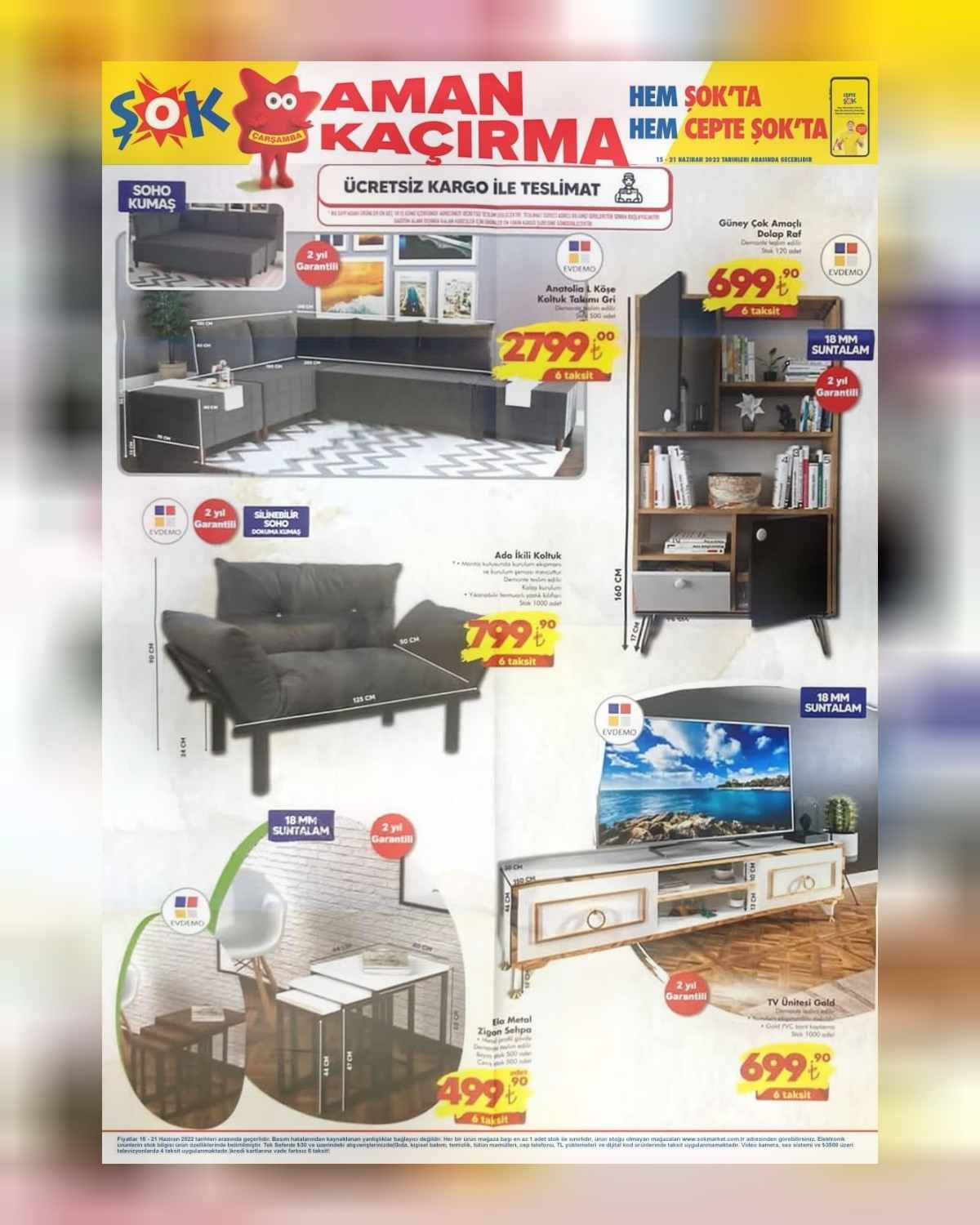 15 Haziran Şok market aktüel ürünler