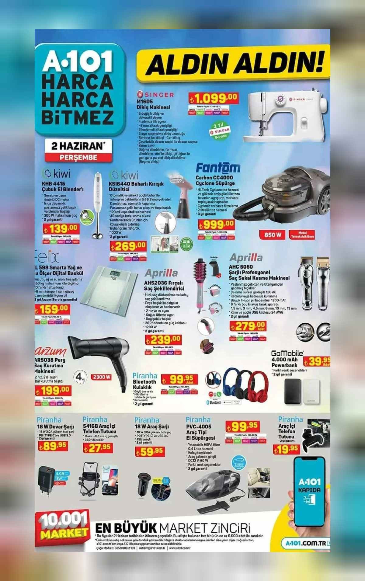 2 Haziran A101 aktüel ürünler