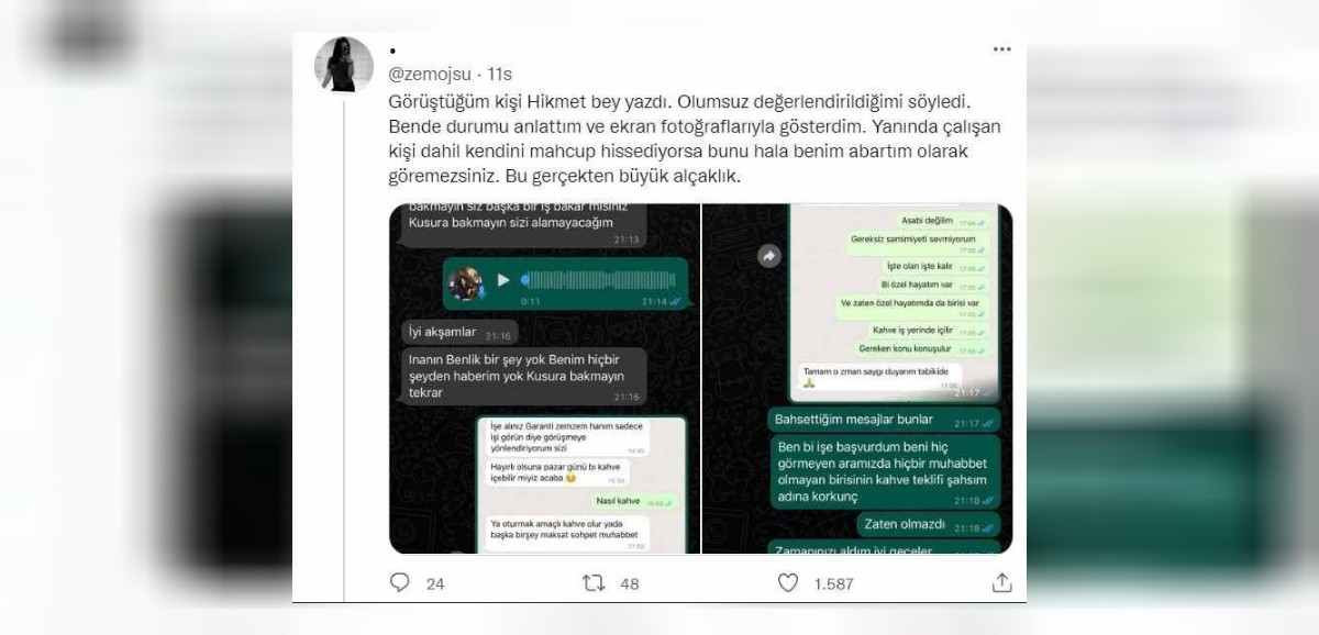 24 yaşındaki zemzem tacize uğradı