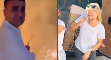 Afet Bölgesine Giden Burcu Esmersoy Sırtında Koli Taşıdı!