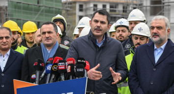 Cumhur İttifakı'nın İBB Başkan Adayı Kurum, Okmeydanı'nda Kentsel Dönüşüm Şantiyesi’ni ziyaret etti