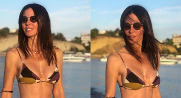 Defne Samyeli tatil pozlarıyla sıcak havaları iyice ısıttı! 49 yaşındaki Defne Samyeli kusursuz fiziği ile adından söz ettirdi