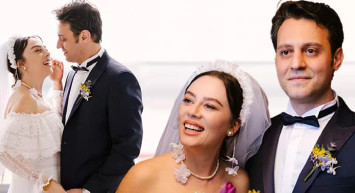 Demet Evgar ile Levent Babataş nikah fotoğrafları