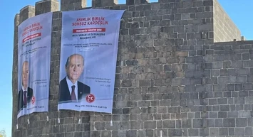 Diyarbakır’da Bahçeli hazırlığı: Dağkapı Burcu’na dev poster