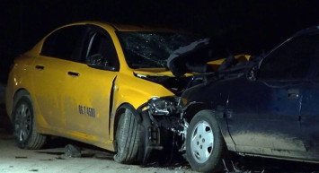 Düğünde tartışma yaşadığı kişilerin arasından taksiyle geçti!