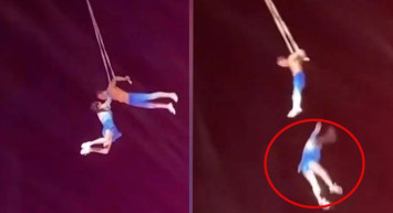 Sirk gösterisi kabusa döndü: 9 metreden düştü