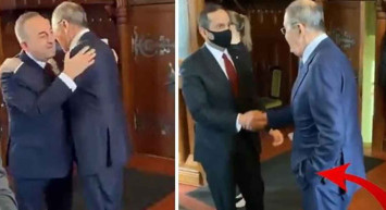 Katarlı mevkidaşını eli cebinde karşılayan Sergey Lavrov: Bakan Mevlüt Çavuşoğlu ile kucaklaştı!