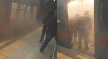 Metroda korku dolu anlar! Dumanlar yükseldi, yolcular tahliye edildi