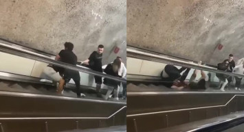 Metroda yaka paça kavga ettiler! 