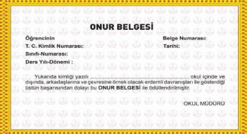 Onur belgesi nedir? Onur belgesi kaç puanda verilir? Hangi öğrenciler onur belgesi almaya hak kazanır? Onur belgesi kimlere verilir?