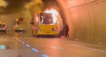 Otobüs bir anda alev aldı!