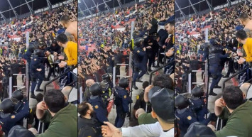 Sevilla Fenerbahçe maçında skandal görüntüler: İspanyol polisi taraftarlarımıza saldırdı
