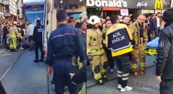 Sultanahmet’te korku dolu anlar: Tramvay yayaya çarptı