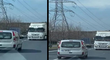 Sultangazi'de Tır Ters Yönde Gitti