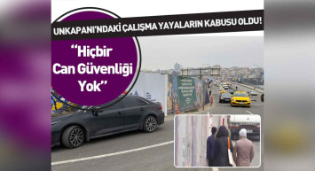 Unkapanı’ndaki tramvay alt geçit çalışması yayalar için tehlike oluşturuyor