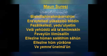 Maun Suresi okunuşu ve anlamı: Maun Suresi anlamı, Türkçe meali, arapça yazılışı ve diyanet tefsiri