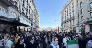 Cenevre'de Filistin İçin Dayanışma Yürüyüşü