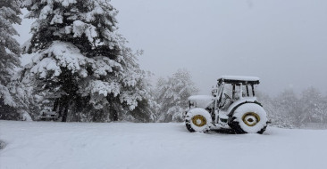 Samsun'un Kızlan Yaylası'nda Kar Yağışı Etkili Oluyor