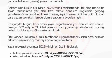 Ticaret Bakanlığı, bir otomotiv firmasına yönelik 863 milyon lira ceza uygulanmadığını açıkladı.
