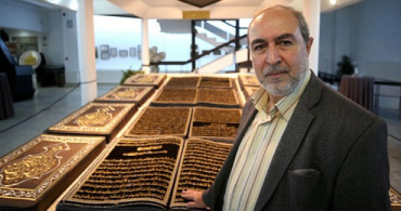 12 Yılda Kumaşa Nakış Gibi İşlediği Kur'an-ı Kerim'i Sergiye Çıkardı