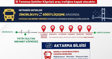 15 Temmuz'da metrobüs seferlerinde güzergah değişikliği