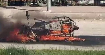 Adıyaman'da Motosiklet Yangını
