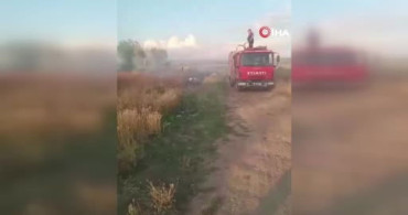 Afyonkarahisar'da çıkan anız yangını tarım arazileri ve ormanlık alana sıçramadan söndürüldü