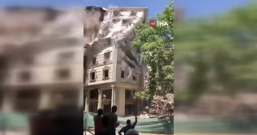 Afyonkarahisar'da otel yıkımı sırasında iş hanına çökme olayı