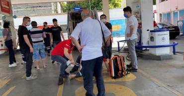 Akaryakıt İstasyonunda Görevlinin Bacağını Ezdi