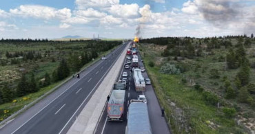 Aksaray Nevşehir Karayolu'nda Tır Dorsesinde Yangın Çıktı