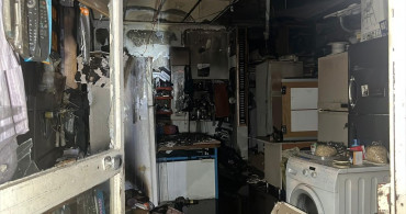 Alanya'da Beyaz Eşya Tamir Dükkanında Yangın Çıktı