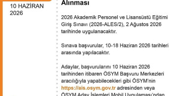 ALES/2 Başvuruları Başladı