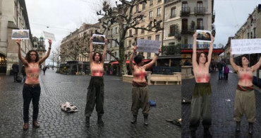Almanya'da PKK'lılardan Çıplak Protesto