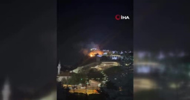 Ankara Kalesi yakınındaki otluk alanda yangın çıktı