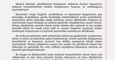 Ankara Valisi Yakup Canbolat'tan Kurban Bayramı Kutlaması