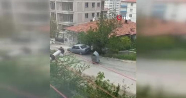 Ankara'da Şiddetli Rüzgar Çöp Konteynerini Savurdu