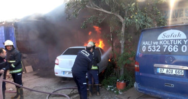 Antalya'da Motosiklet Tamirhanesinde Yangın