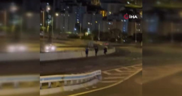 Arnavutköy'de Gece Yarısı Otoyola Çıkan Kadın Trafiği Karıştırdı